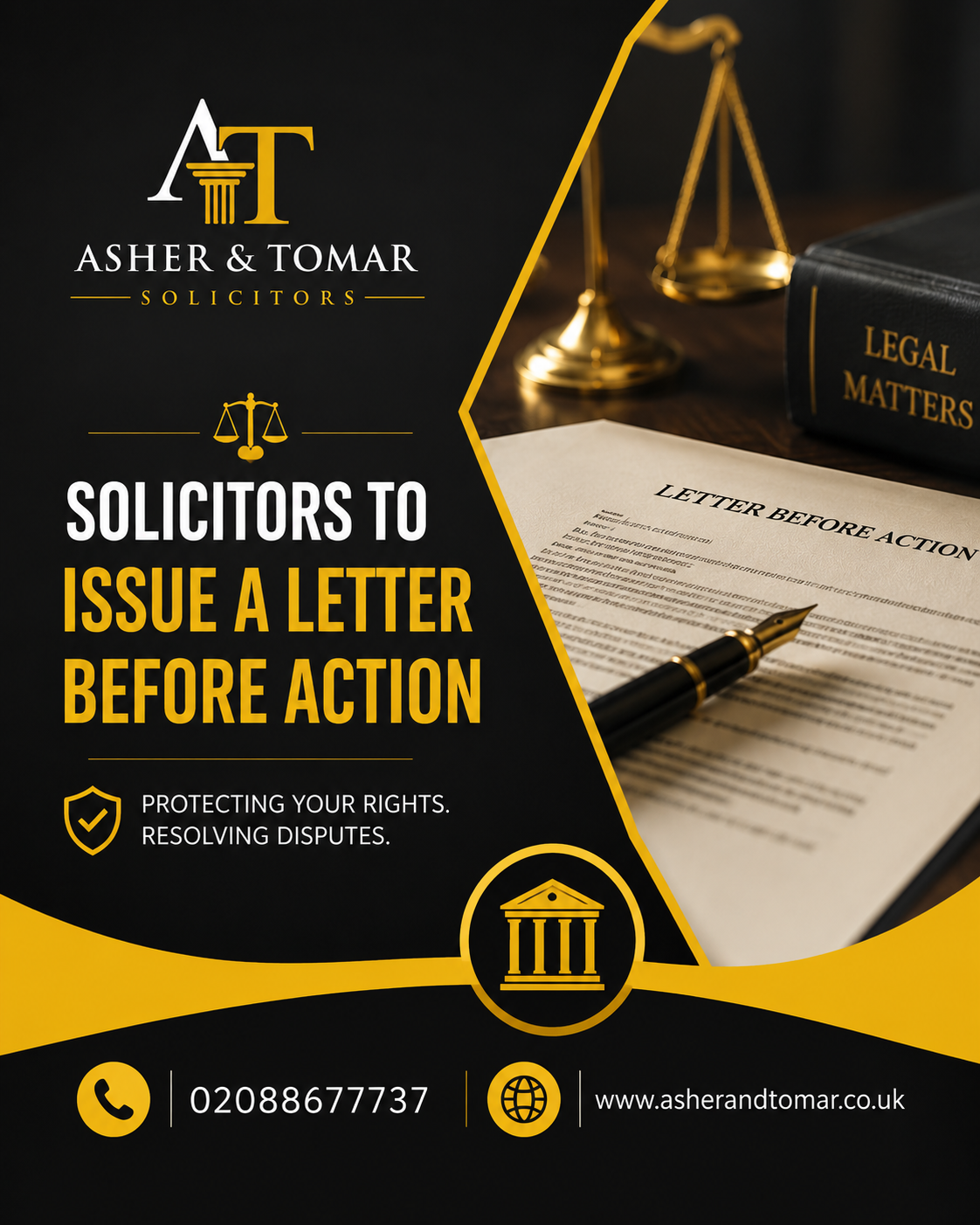 Solicitors to issue a letter before action