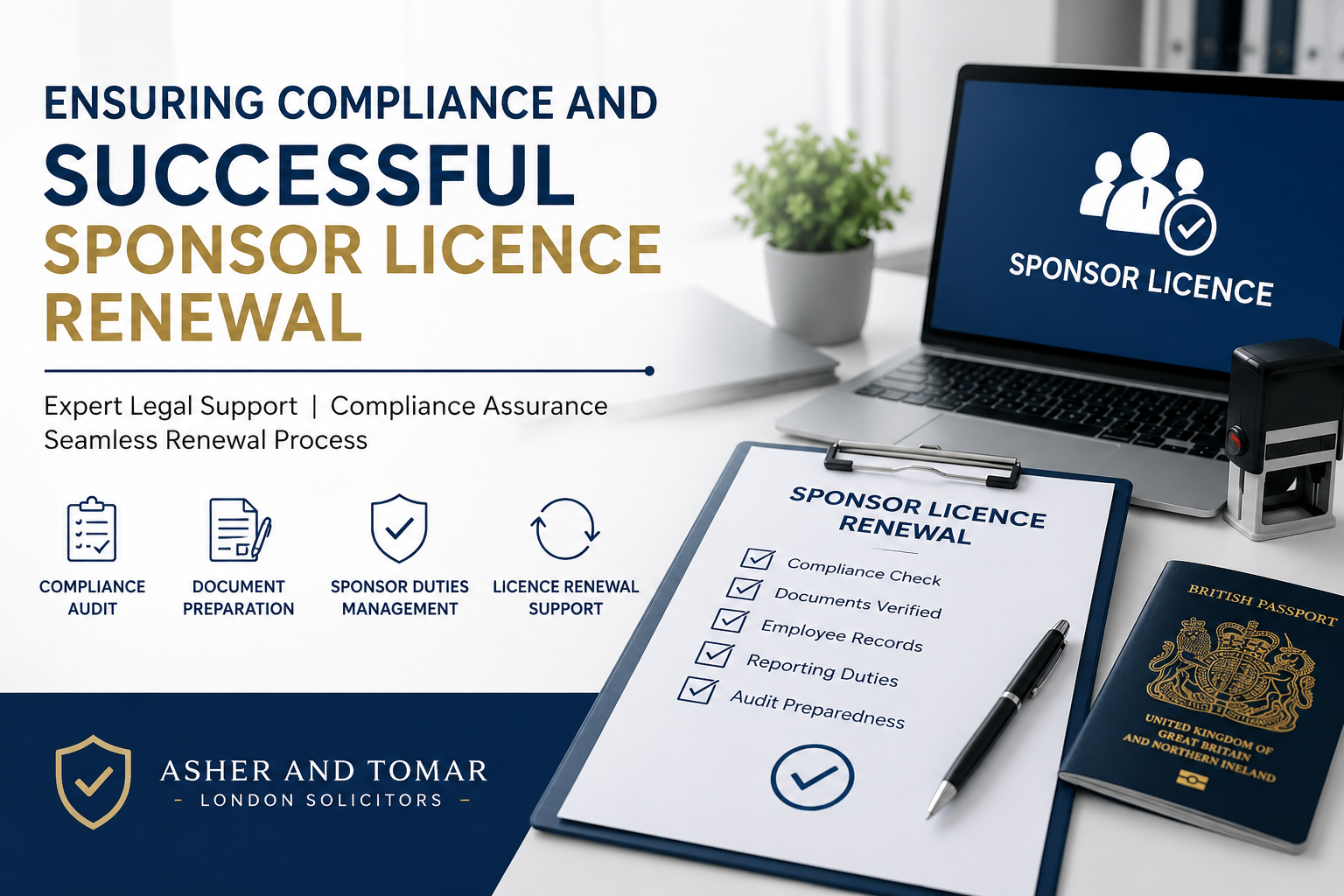 Ensuring Compliance and Successful Sponsor Licence Renewal legal services by Asher And Tomar London Solicitors