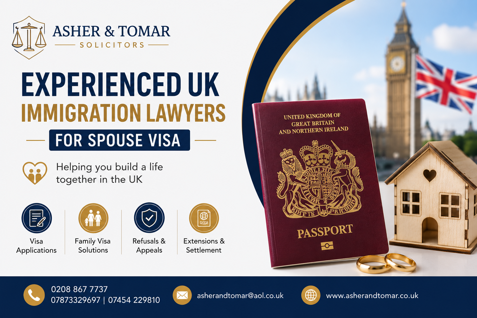 Experienced UK immigration lawyers for spouse visa with modern legal support design
