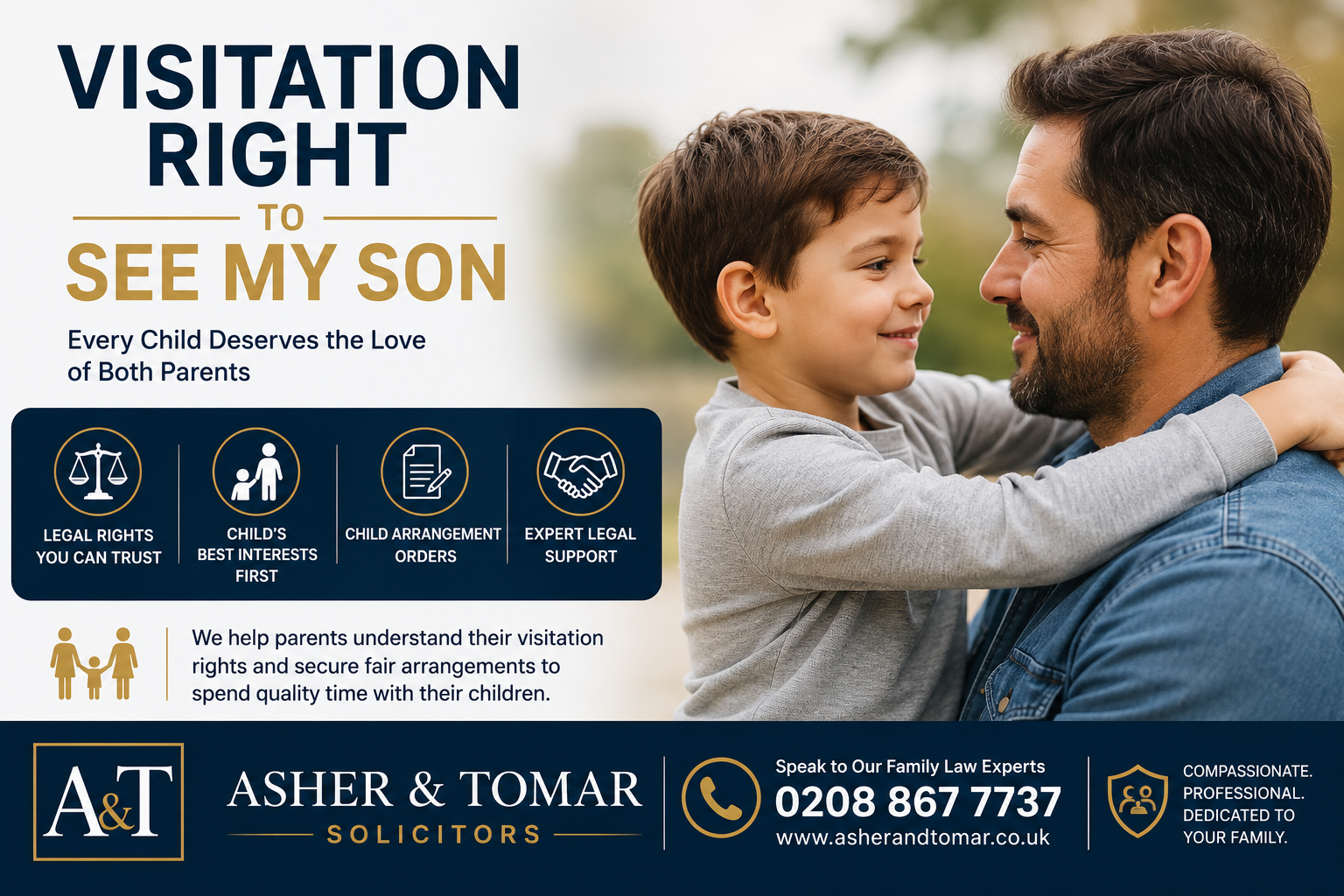 Professional family law consultation banner for visitation rights and child arrangement legal services in the UK