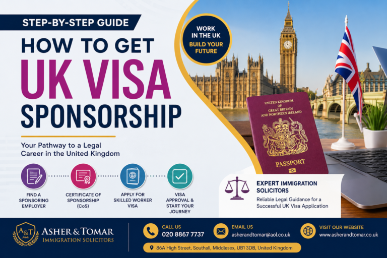 How to get UK visa sponsorship in 2026 – Complete guide to UK Sponsor Licence, Certificate of Sponsorship (CoS), Skilled Worker Visa, and UK immigration legal advice from Asher & Tomar Immigration Solicitors.