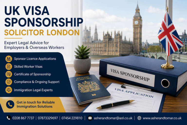 UK visa sponsorship solicitor London providing expert immigration and sponsor licence guidance
