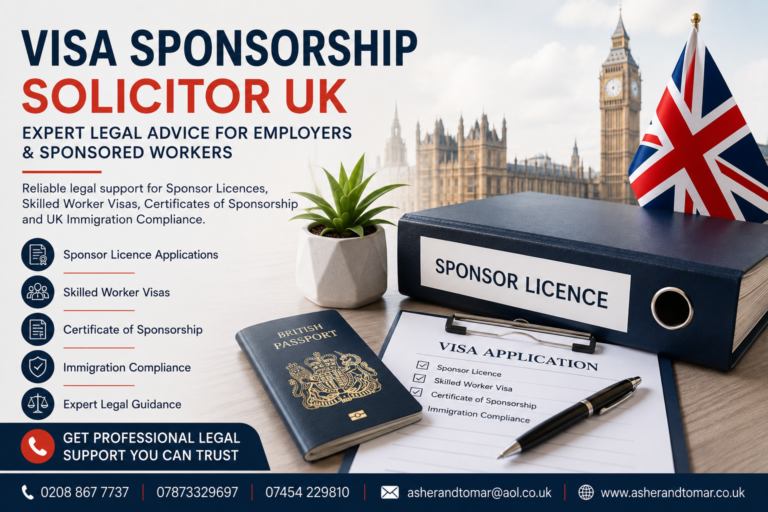 Visa sponsorship solicitor UK providing legal guidance on sponsor licences and Skilled Worker visas
