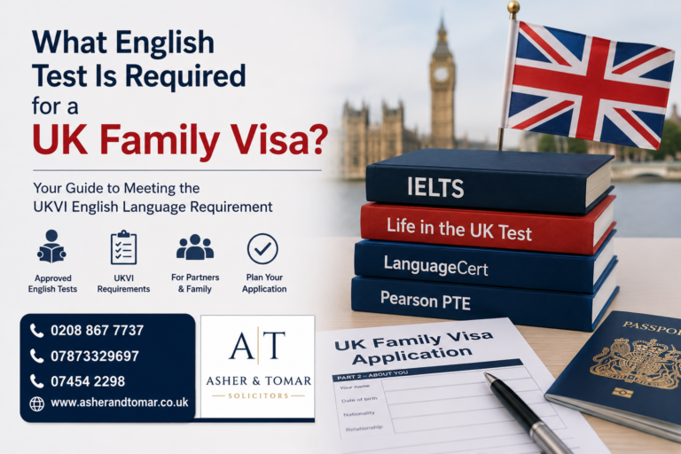 UK family visa English test requirements with IELTS, LanguageCert, Pearson PTE and UK visa application documents.