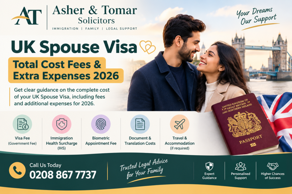 UK Spouse Visa Total Cost Fees and Extra Expenses 2026 – Asher & Tomar Solicitors
