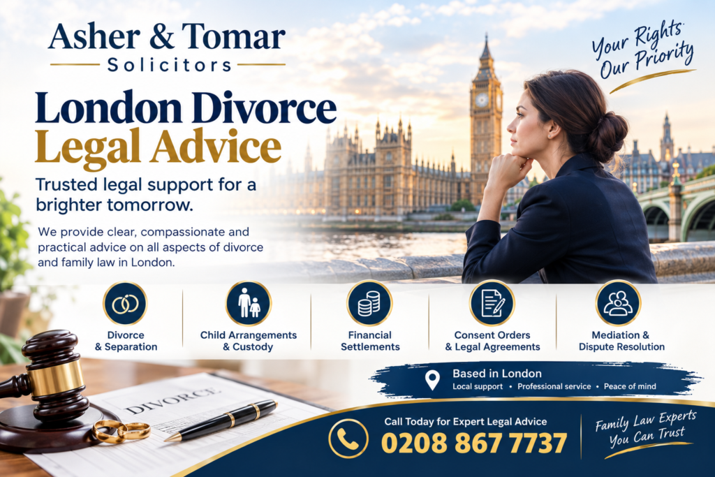 London Divorce Legal Advice by Asher & Tomar Solicitors, offering professional divorce and family law guidance. Call 0208 867 7737.
