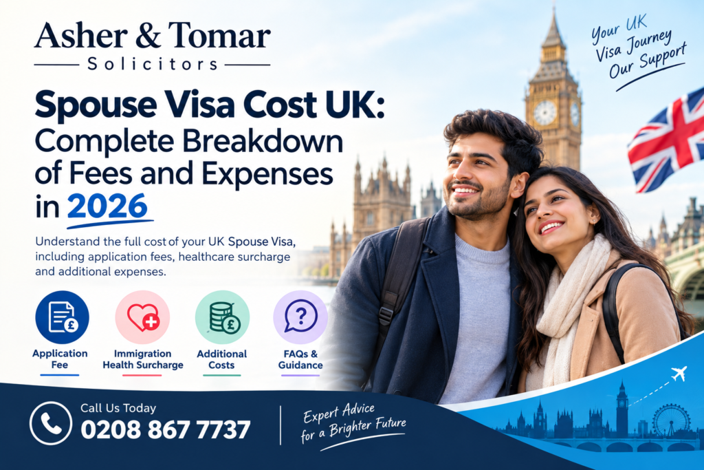 Spouse Visa Cost UK 2026 – Complete Breakdown of Fees and Expenses | Asher & Tomar Solicitors