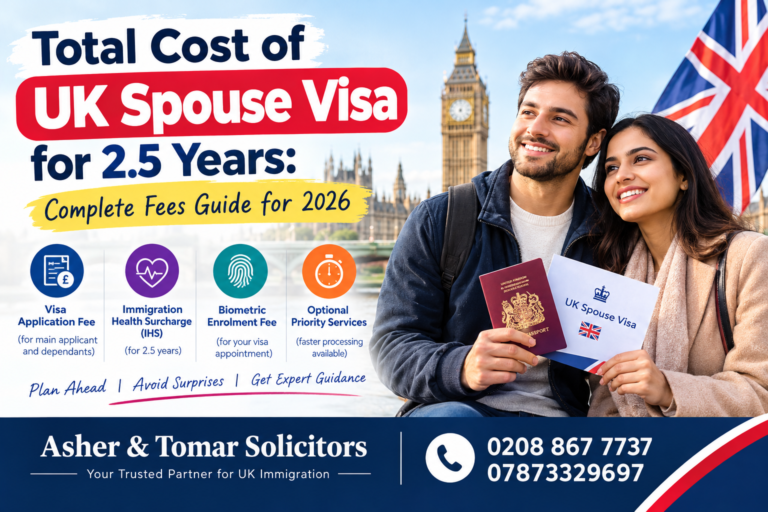 Total Cost of UK Spouse Visa for 2.5 Years – Complete Fees Guide for 2026 | Asher & Tomar Solicitors
