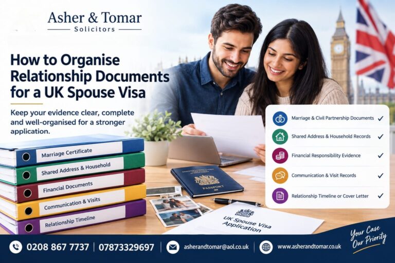 How to Organise Relationship Documents for a UK Spouse Visa – Asher & Tomar Solicitors